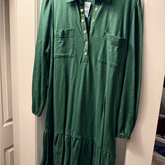 LOFT Green Long Sleeve Dress - Picture 3 of 6